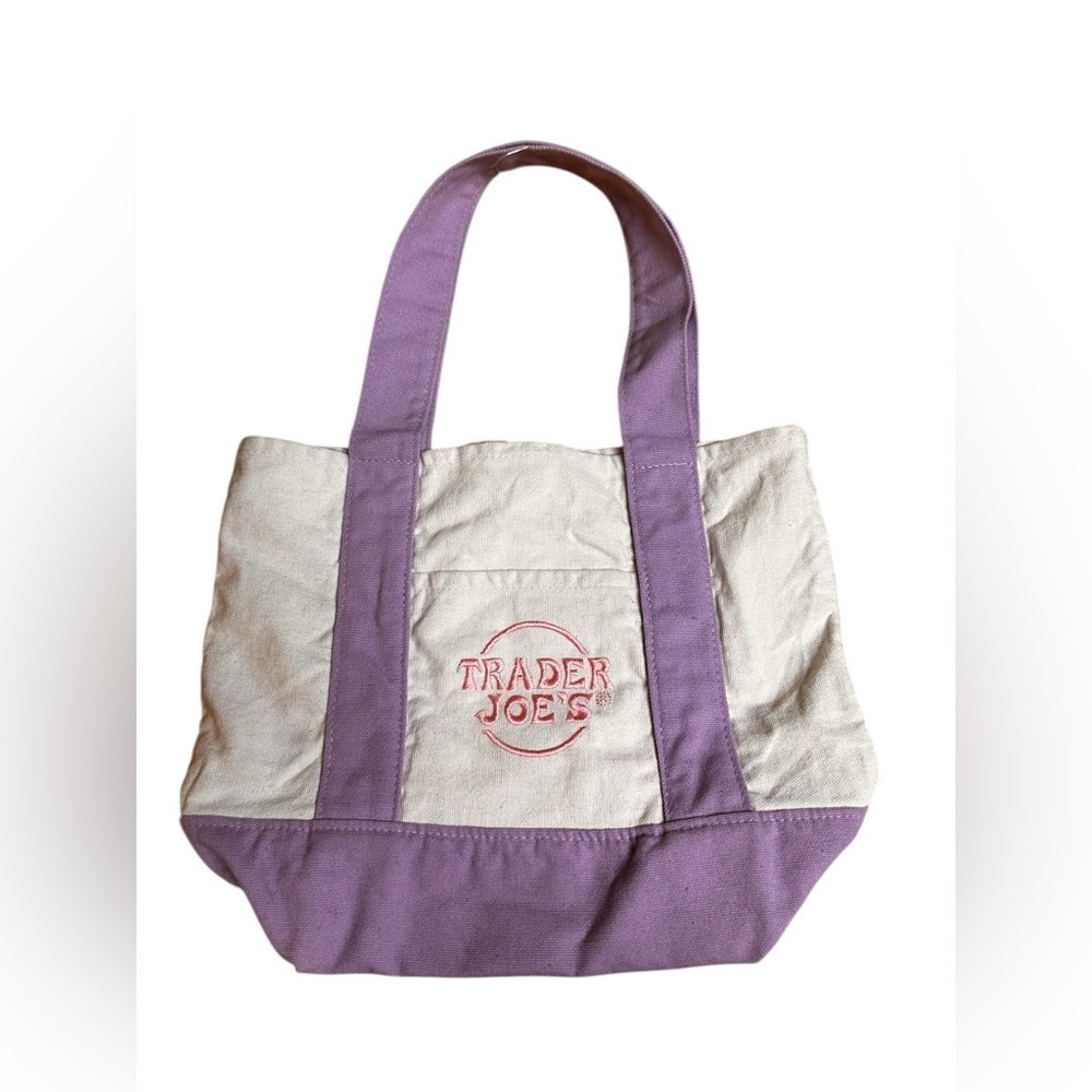 Trader Joes Pastel Purple Lavender Mini Tote Bag 2025 Edition - Picture 2 of 7